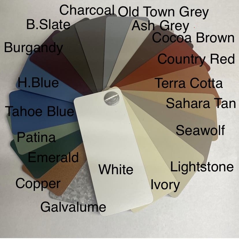 A color chart of all the colors in the paint range.